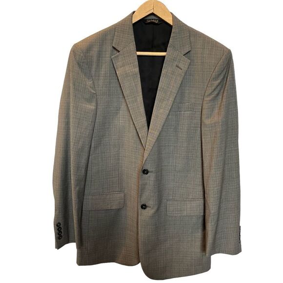 Jos A. Bank Men's Gray Wool Sport Coat Size 40L Light weight